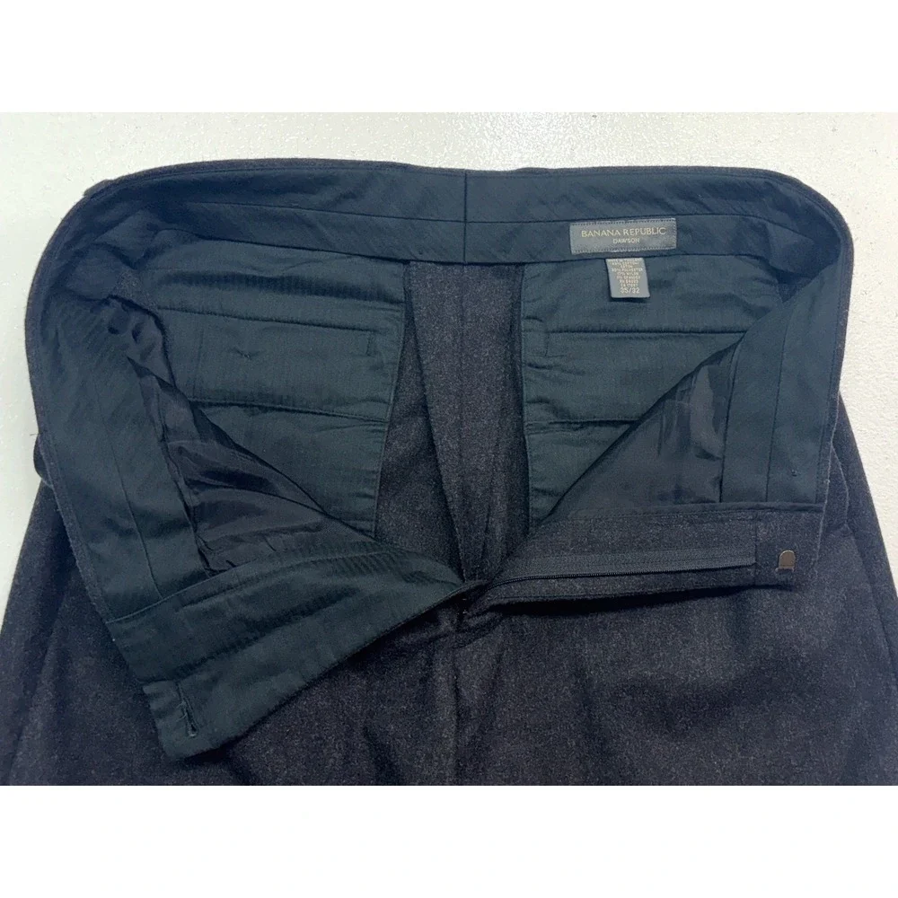 vtg Banana Republic Dawson 35x32‎ Heavy Flannel Cotton Pants Straight Charcoal